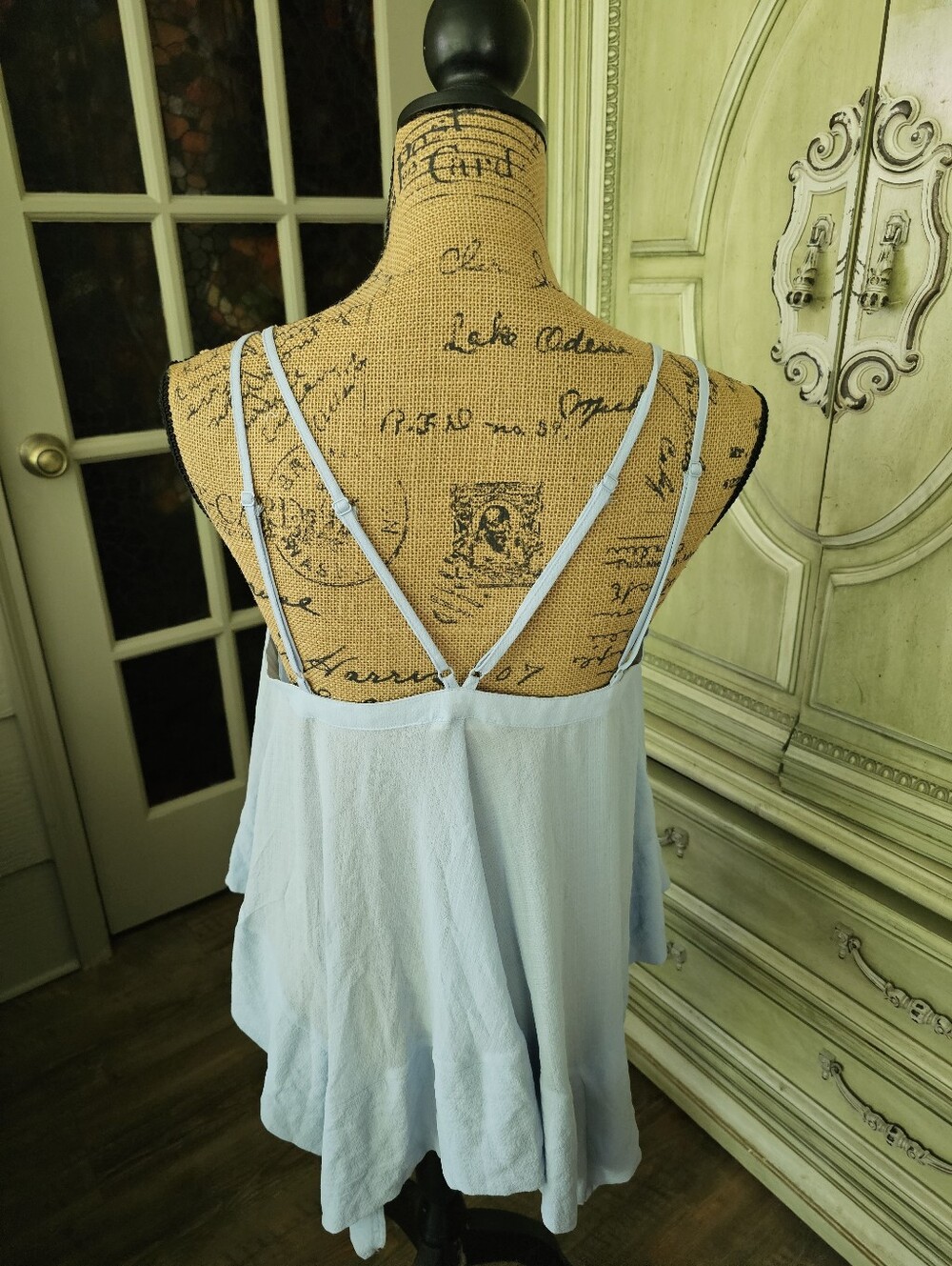 Altar'd State Strappy Flowy Sky Blue Blouse (M)